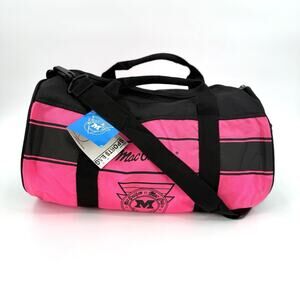 VTG 1991 MacGregor Duffle Gym Sports Bag Overnight 18”x10” Hot Pink Black Light